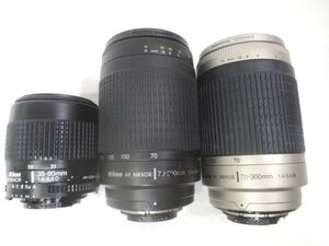 ◆Nikon AF NIKKOR レンズ 3本 まとめ◆35-80mm F4-5.6D/70-300mm F4-5.6G/ニコン ニッコール ズーム 動作品/カメラ まとめて