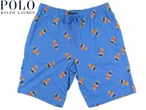 新品 POLORalphLauren ポロラルフローレン ポロベアー 寝間着 パジャマ ショートパンツ ビーチ 水色 495/ USサイズL