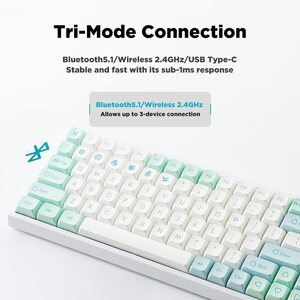 ☆3モード接続ホットスワップメカニカルキーボード ミントグリーン 新登場！ ユー