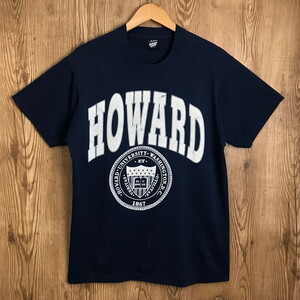 ビッグプリント USA製 90s HOWARD カレッジ プリント 半袖 Tシャツ サイズ メンズ L 90年代 古着 s24090716