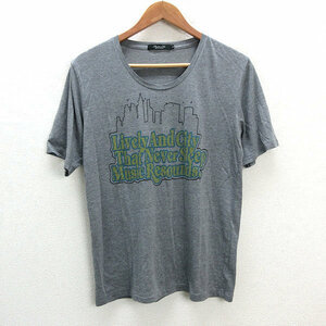 s■ユナイテッドアローズ/Rhythm of Life 薄手 プリントTシャツ【L】灰/MENS/79【中古】