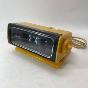 SEIKO セイコー パタパタ時計 DP632 イエロー 黄色 アラーム 置き時計 目覚まし時計 コンセント 昭和レトロ 1975年製 動作品