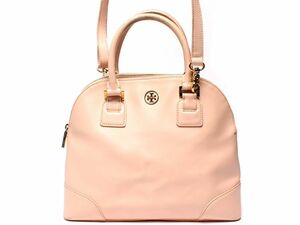 $ 美品 $ 激レア！■　TORY BURCH ■ トリーバーチ ■ 型押し レザー製 ・ ２WAY ハンドバッグ ■ ストロベリーピンク系 ■ 送料無料！！