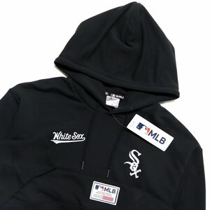 ★シカゴ ホワイトソックス White Sox MLB 新品 メンズ カジュアル プルオーバー パーカー 黒 Lサイズ [C6424MA-N9-L] 一 三 弐★QWER★