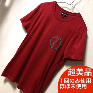 18Y240610F未使用級 １回使用 GIORGIO ARMANI ジョルジオアルマーニ メンズ 半袖 ポロシャツ カットソー Tシャツト 検 ジャケット ブルゾン