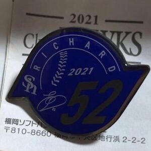 52 リチャード★2021オリジナルピンバッジ★2021福岡ソフトバンクホークス