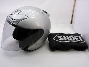 【送料無料】使用極わずか 美品 SHOEI ショウエイ J-FORCEII J-FORCE2 ミストシルバー Lサイズ 純正内装付き ジェットヘルメット