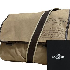 1円〜【入手困難品】定価10万円 コーチ COACH ショルダーバッグ メッセンジャーバッグ ヘリテージバッグ レザー メンズ レディース