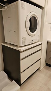 4-1BR モデルルーム展示品 乾燥機置きキャビネット ランドリー収納 収納キャビネット W715 乾太くん ガス衣類乾燥機 