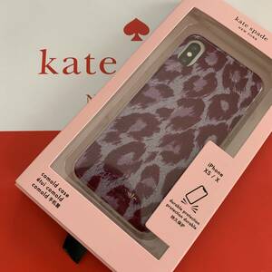 ◆ケイトスペード/キラキラしたピンクとパープルカラーのレオパード柄が可愛い！iPhone　X/XSケース　8ARU6357　プレゼントに！