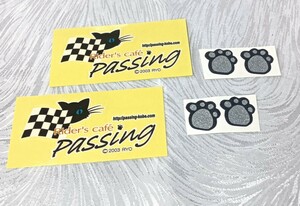 Passingオリジナル　黒猫ちゃんステッカー２枚＆手形ステッカー２枚セット　猫　肉球