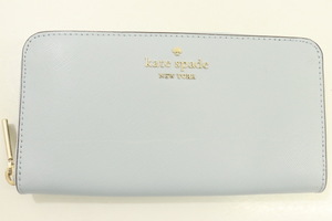 【中古】 kate spade レディース長財布 - MORGAN kate spade - 水色 アクアブルー ロゴ