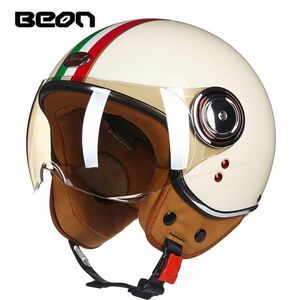 人気 BEON バイクヘルメット 超軽量 半帽ヘルメット ジェットヘルメット 半キャップヘルメット 男女兼用 21色1-XLサイズ