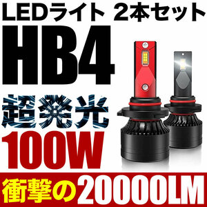 100W HB4 LED ロービーム J102/122G テリオス 後期 2個セット 12V 20000ルーメン 6000ケルビン