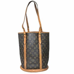 【1円～】ルイヴィトン LOUIS VUITTON バッグ ショルダーバッグ M42236 843 バケットGM レザー ブラウン モノグラム 中古