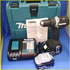 ★【USED/電動工具】 Makita/マキタ 充電式ドライバドリル DF484DRGXB 18V 6.0Aｈ バッテリ2個・ケース付属 ★