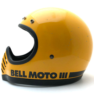 送料無料 BELL MOTO3 初期型 YELLOW 59cm/ベルモト3黄色イエロービンテージヘルメットvmxハーレーmoto4モト4starモトスターモトスター70s