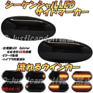 【DS39】 シャリオグランディス N80 / N90 / アイミーブ HA3W 流れる ウインカー シーケンシャル LED サイドマーカー 【スモーク】