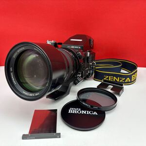 □ ZENZA BRONICA ETR Si 中判フィルムカメラ ボディ ZOOM ZENZANON-PE 100-220mm F4.8 ASPHERICAL(IF) レンズ 動作確認済 ゼンザブロニカ