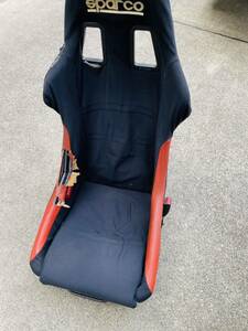 【中古品】sparco　スパルコ　ブラック　運転席側　ロードスター　マツダ　 NA　NB　シートベルトバックル付