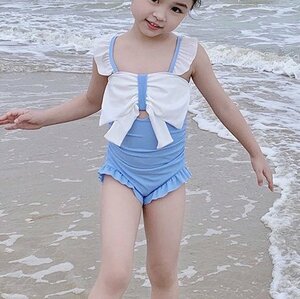 子供 スクール水着 女の子 キッズ ワンピース水着 リボン結び 可愛い フリル おしゃれ レオタード 海 ピンク 温泉 プール 2XL