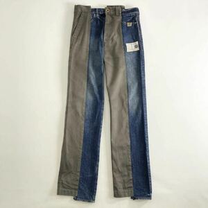 87i1 定価￥146,700 22SS MAISON MIHARA YASUHIRO メゾン ミハラヤスヒロ MMY パネルストレートジーンズ デニムパンツ A08PT022 44 ブルー