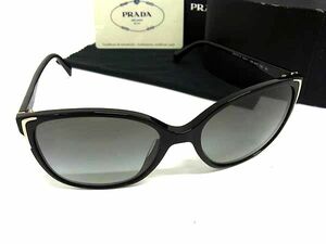 1円 ■美品■ PRADA プラダ 1AB-3MI 55□17 サングラス メガネ 眼鏡 レディース メンズ ブラック系 FG0930