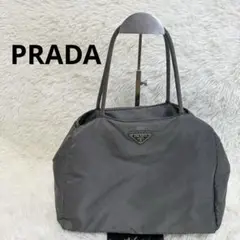 PRADA プラダ トートバッグ ハンドバッグ  ナイロン 三角ロゴ グレー