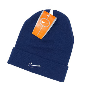 デッドストック 90s 00s NIKE ナイキ 立体スウッシュ 3D Swoosh ニットキャップ ビーニー beanie ネイビー