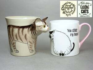 猫マグカップ・立体2種・アニマルマグ Animal Mug TABBY タビー＋We are Cuddling CATS 1客