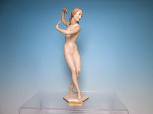 ☆西洋アンティーク HUTSCHENREUTHERフッチェンロイター KUNSTABTEILUNG 美しい裸婦のフィギュリン 22cm 置物