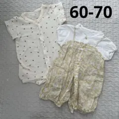 【２枚セット】半袖ロンパース 60-70cm