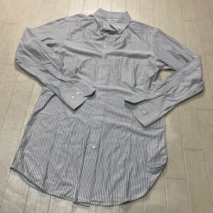 4055☆ UNITED ARROWS GREEN LABEL RELAXING トップス 長袖シャツ ボタンダウンシャツ メンズ M グレー ストライプ