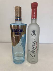 A74-75/1円〜 BAIKAL ICE VODKA ロシア バイカル ウオッカ/CHOPIN RYE VODKA ショパン ライ ウォッカ/500ml 40％ 2本セット 未開栓