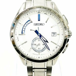 【1円スタート】【箱付き】SEIKO セイコー 8B63-0AA0 チタン ホワイト系文字盤 電波ソーラー メンズ腕時計 340228