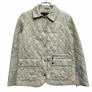 Barbour キルティングジャケット レディース S ホワイト 防寒 スナップボタン キッズ バブアー 古着卸 アメリカ仕入 a611-5425