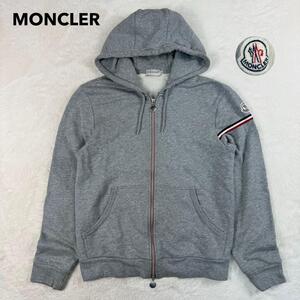 MONCLER モンクレール フルジップ パーカー ロゴワッペン フーディー レディース グレー M