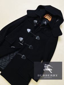 d29超美品【リッチの極み!!】定価14万●BURBERRY BLACK LABEL●極アツメルトンウール　ダッフルコート バーバリーコート メンズ　M