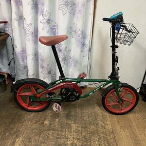 H149 直接取引大歓迎　DAHON KIRA ダホン 折りたたみ自転車 オールドダホン 16インチ 赤×緑 折り畳み 自転車