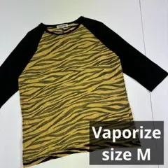 Vaporize ラグランスリーブ　七分袖　ロンT Tシャツ　虎柄　古着　M