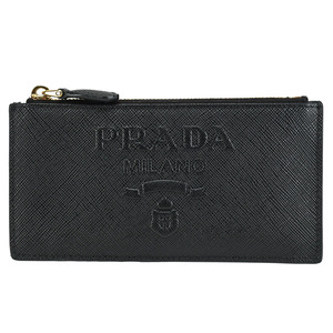 プラダ PRADA カードケース コインケース フラグメントケース 1MC079 サフィアーノ レザー ブラック 黒 ゴールド金具 小銭入れ 財布 中古