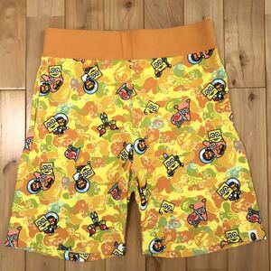 ★新品★ スポンジボブ × BAPE スウェット ハーフパンツ Mサイズ Sponge Bob shorts a bathing ape エイプ ベイプ マイロ milo 迷彩 d17