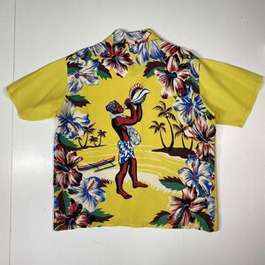 【M】OLD SUN SURF Rayon Hawaiian Shirts サンサーフ レーヨン ハワイアン シャツ バックパネル 東洋エンタープライズ (SS31815) F889