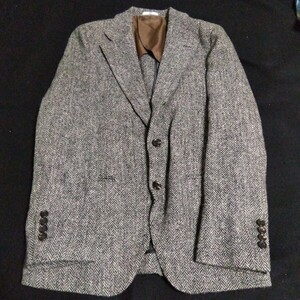 SUIT SELECT 冬 ジャケット 厚手 ハリスツイード グレー 165cm サイズ A4 ウール100% wool