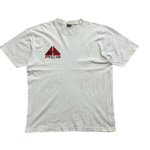 90s VINTAGE NIKE ACG ナイキ エーシージー 半袖 Tシャツ ロゴT オリニギタグ 白 メンズ XL