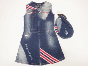 Babyphat ベイビーファット デニム ノンスリーブ ジャンバー 前開き 帽子付 女の子 サイズ6X 114～123cm位