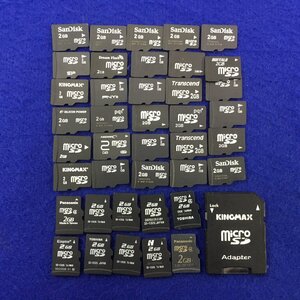 ユ/▲オ481　メーカー色々　microSD/マイクロSD　カード 2GB 40枚　アダプター1個