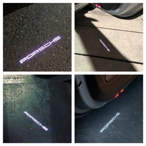 Porsche ポルシェ LED ロゴ プロジェクター ドア カーテシ ランプ カイエン 955/956/957 2002-2009y 純正交換タイプ　Cayenne ライト