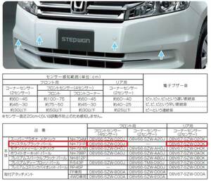 ステップワゴン(RK)純正 コーナーセンサー フロント+リアセットB