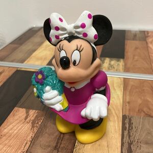 ディズニー　ミッキーマウス　ミニーマウス　ソフビ貯金箱　Disney